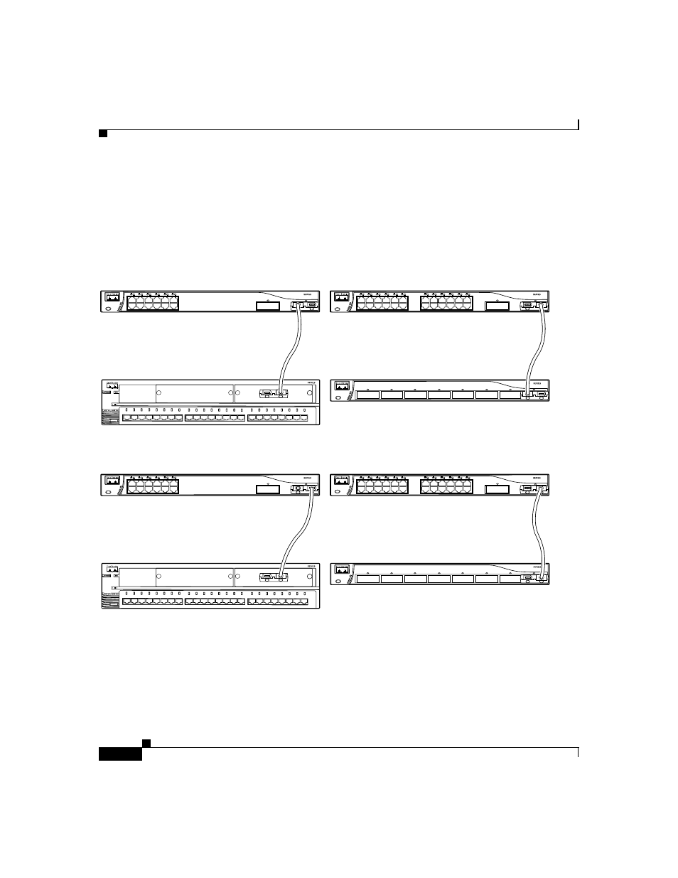 Point-to-point connections, Figure 2-6 point-to-point connections mode, Speed system rps status mode util duplx 2 | Speed system rps status util duplx 2, Speed system rps status mode util duplx, Mode | Cisco GigaStack WS-X3500-XL User Manual | Page 42 / 58