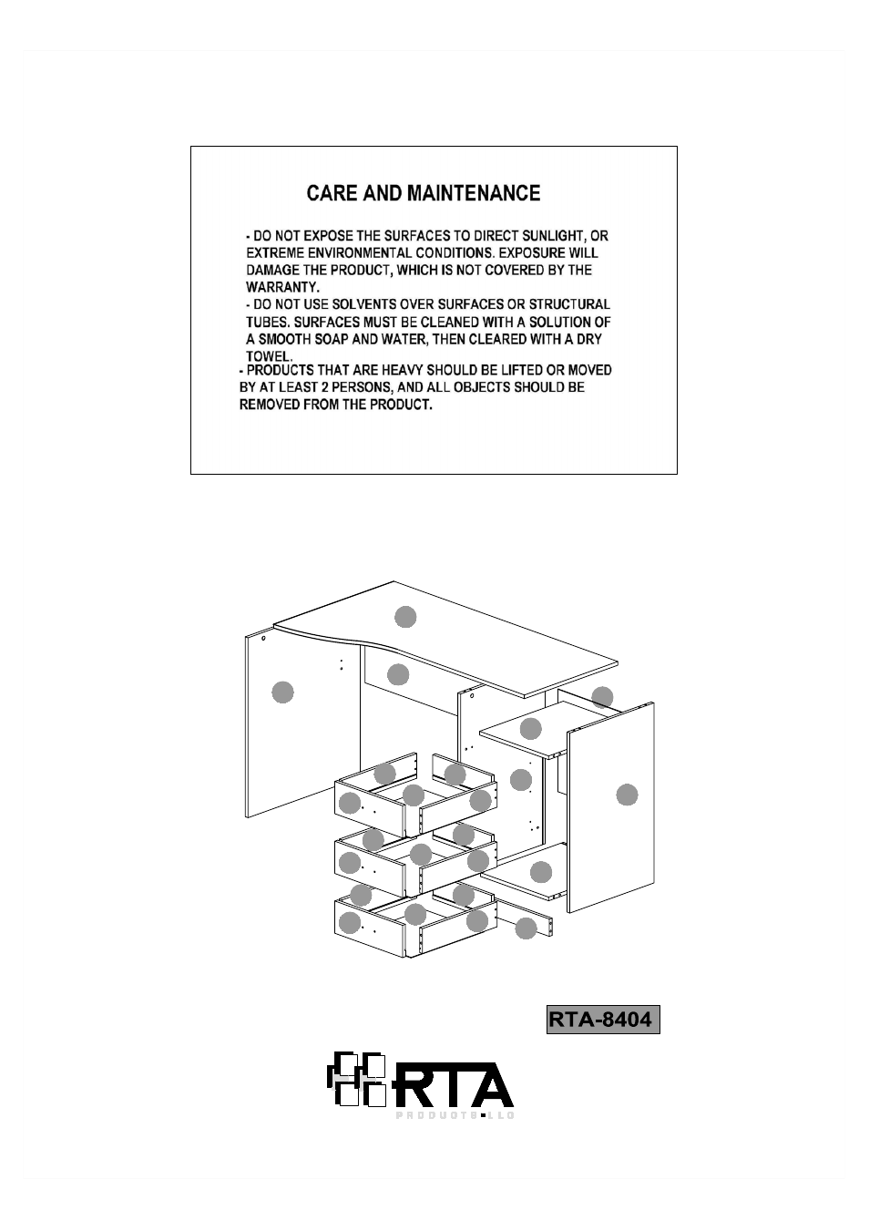 RTA Products RTA-8404 User Manual | Page 2 / 14