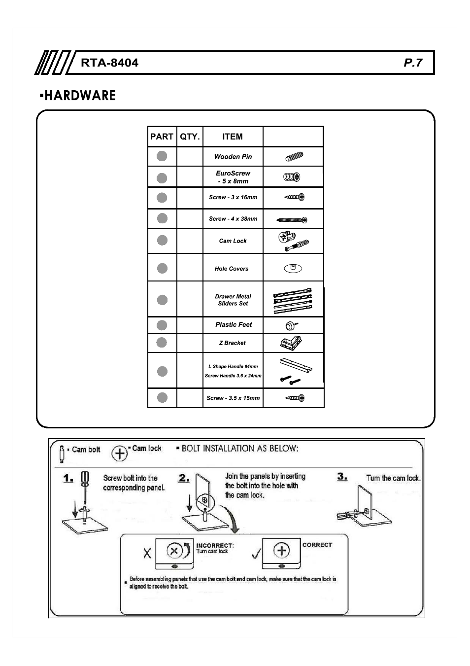 RTA Products RTA-8404 User Manual | Page 7 / 14