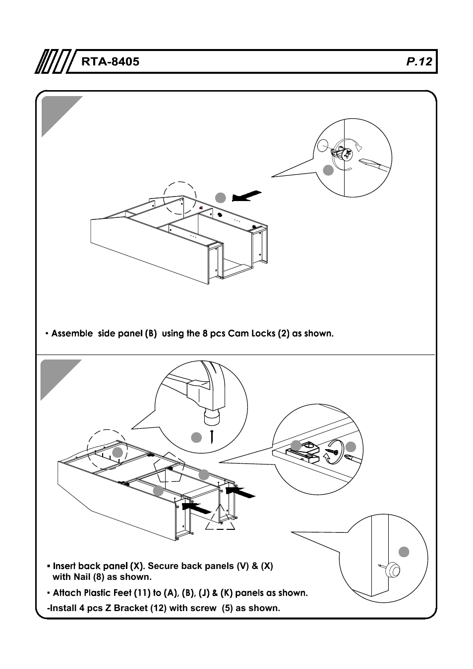 RTA Products RTA-8405 User Manual | Page 12 / 17