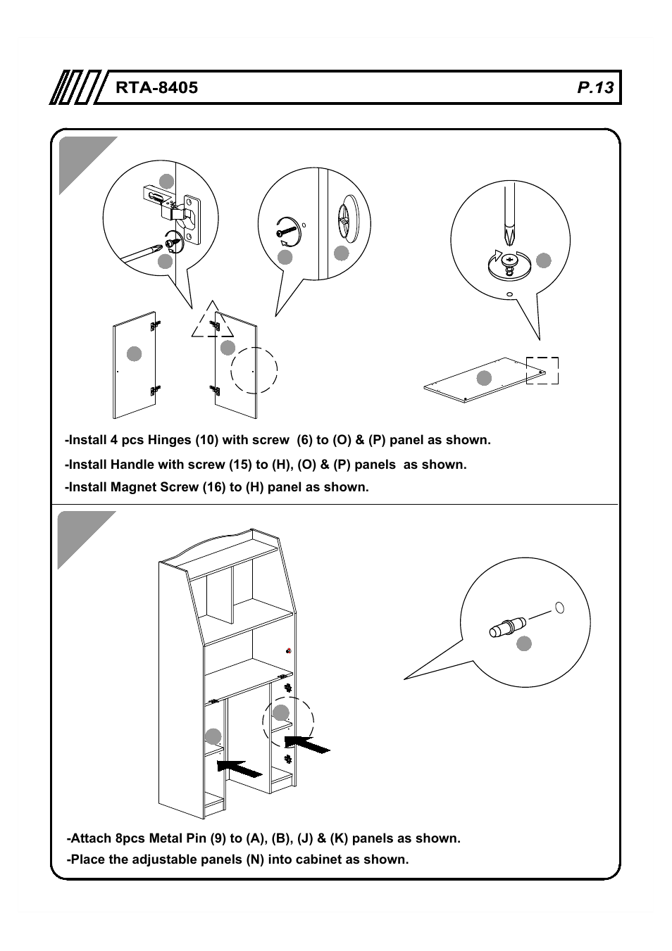 RTA Products RTA-8405 User Manual | Page 13 / 17