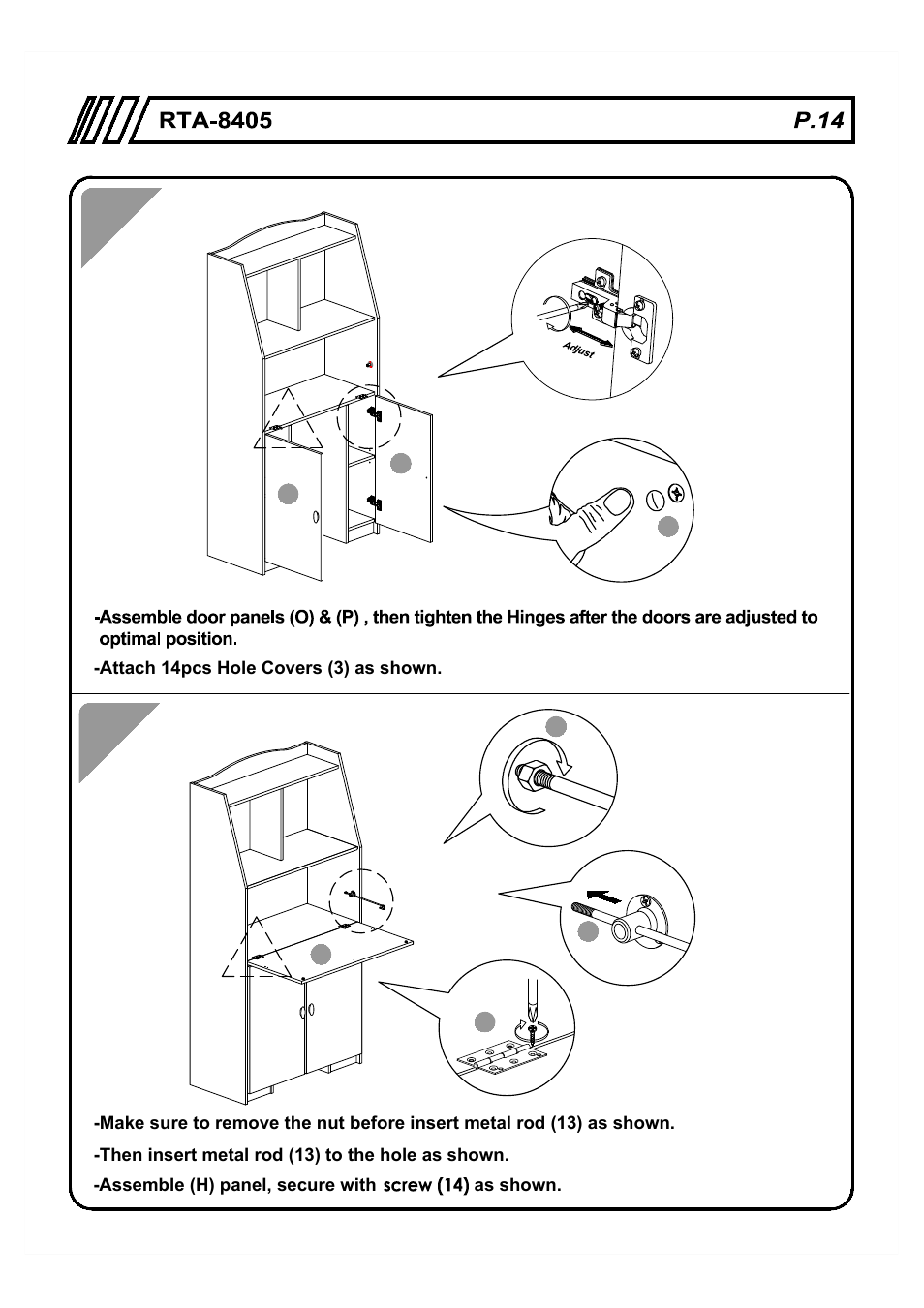 RTA Products RTA-8405 User Manual | Page 14 / 17