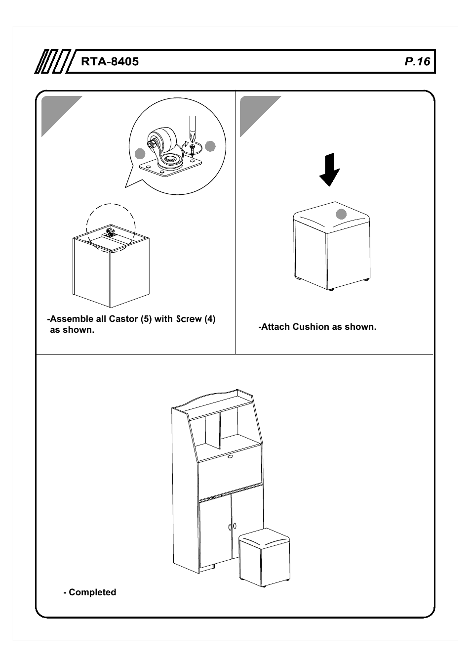 RTA Products RTA-8405 User Manual | Page 16 / 17