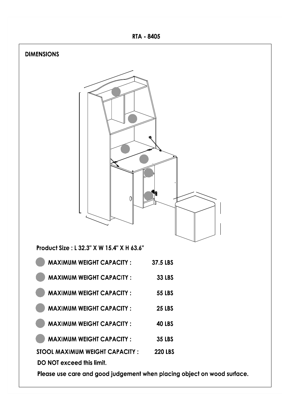 RTA Products RTA-8405 User Manual | Page 3 / 17