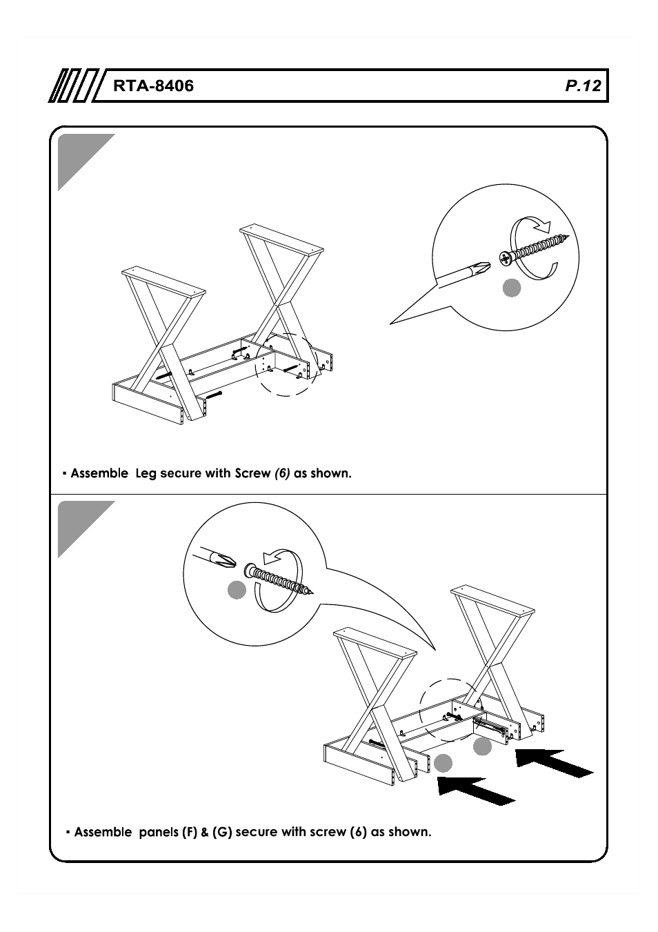 RTA Products RTA-8406 User Manual | Page 12 / 16