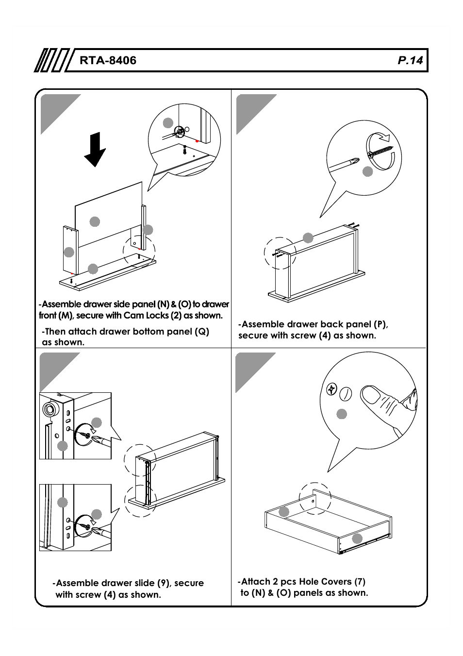 RTA Products RTA-8406 User Manual | Page 14 / 16