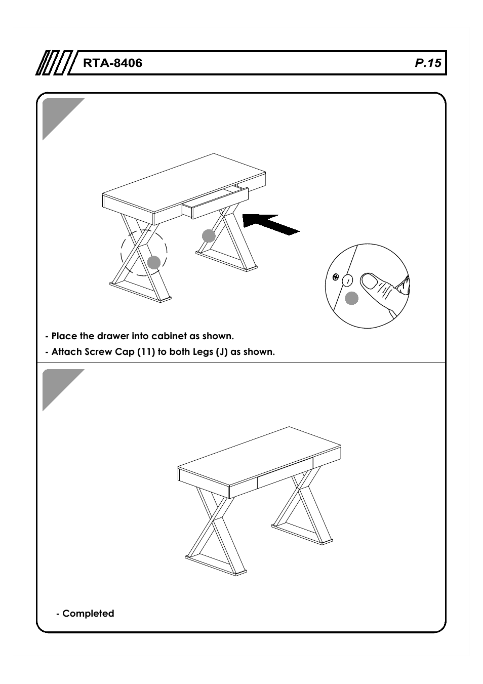 RTA Products RTA-8406 User Manual | Page 15 / 16