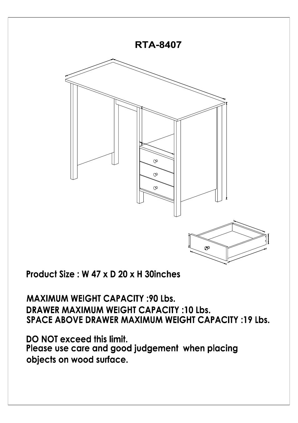 RTA Products RTA-8407 User Manual | Page 3 / 15