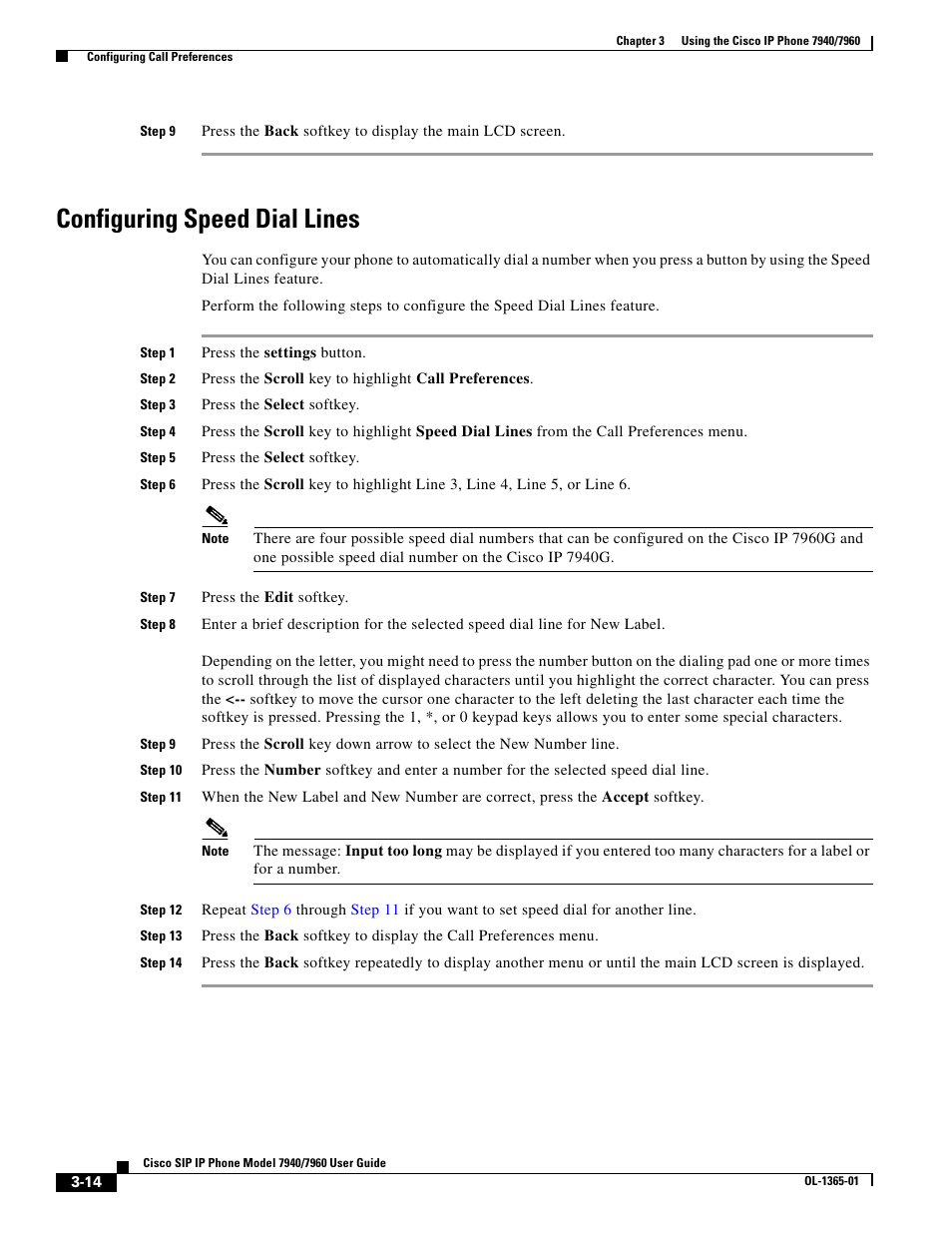 Configuring speed dial lines | Cisco ip phone 7960 User Manual | Page 14 / 14