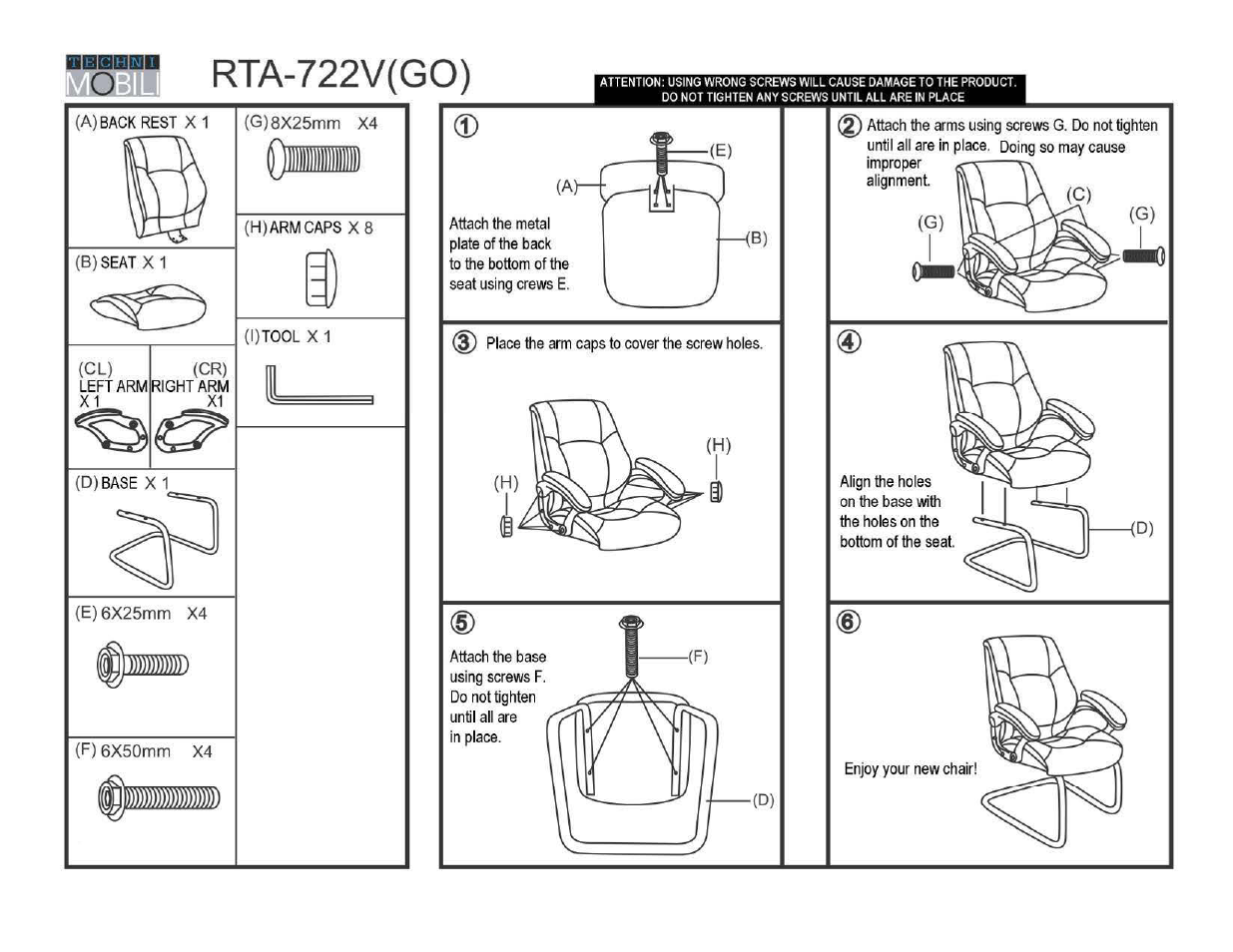 RTA Products RTA-722V User Manual | 4 pages