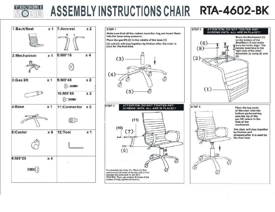 RTA Products RTA-4602 User Manual | 3 pages