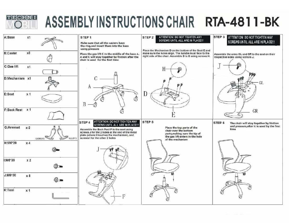 RTA Products RTA-4811 User Manual | 3 pages