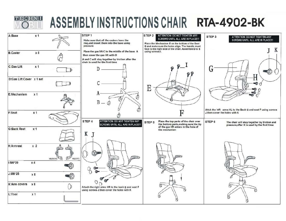 RTA Products RTA-4902 User Manual | 3 pages