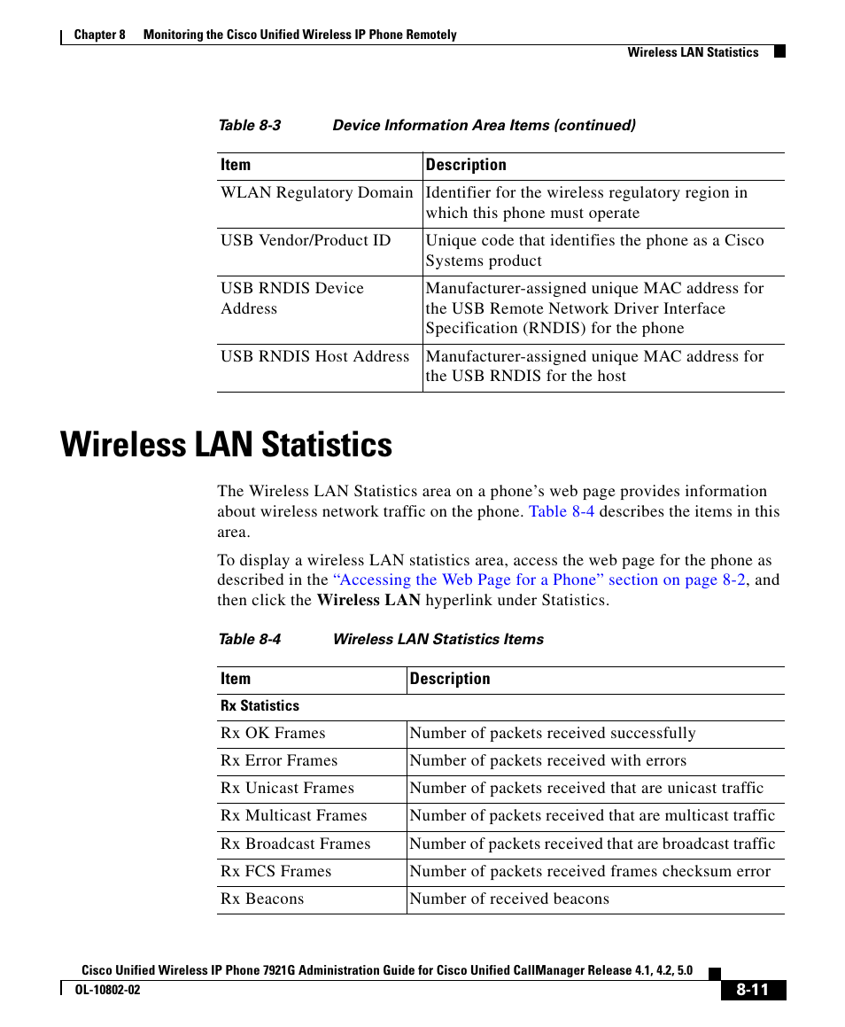 Wireless lan statistics | Cisco OL-10802-02 User Manual | Page 11 / 20