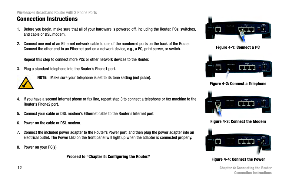 Connection instructions | Cisco WIRELESS-G WRT54GP2 User Manual | Page 18 / 112