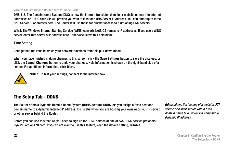 The setup tab - ddns | Cisco WIRELESS-G WRT54GP2 User Manual | Page 30 / 112