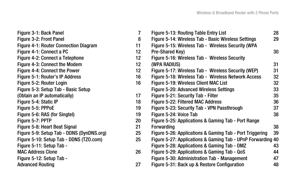 List of figures | Cisco WIRELESS-G WRT54GP2 User Manual | Page 5 / 112