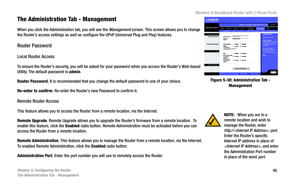 The administration tab - management | Cisco WIRELESS-G WRT54GP2 User Manual | Page 53 / 112