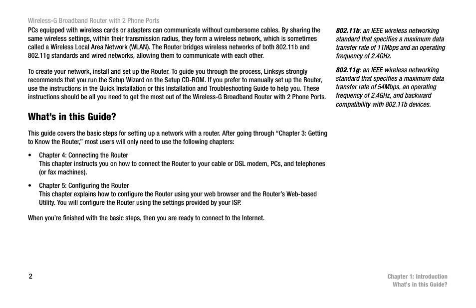 What’s in this guide | Cisco WIRELESS-G WRT54GP2 User Manual | Page 8 / 112