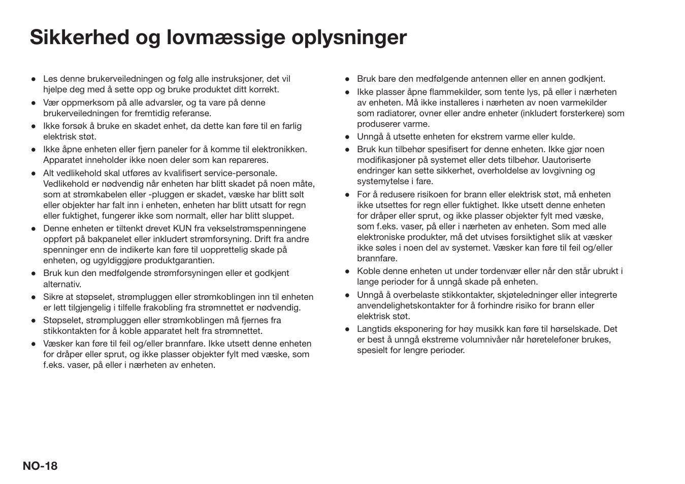 Sikkerhed og lovmæssige oplysninger, No-18 | Ruark Audio R1 (mk3) User Manual | Page 158 / 160