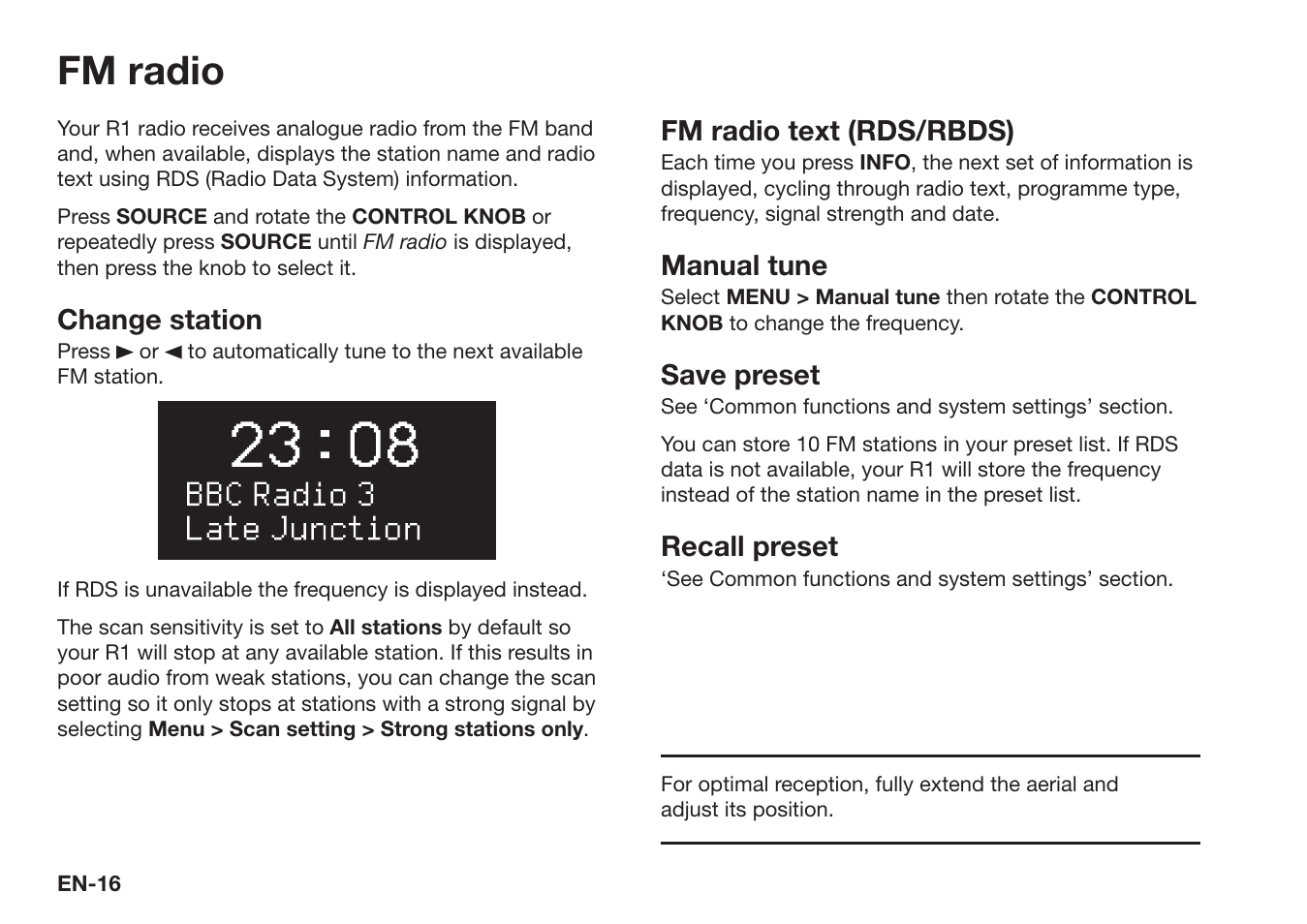 Fm radio | Ruark Audio R1 (mk3) User Manual | Page 16 / 160