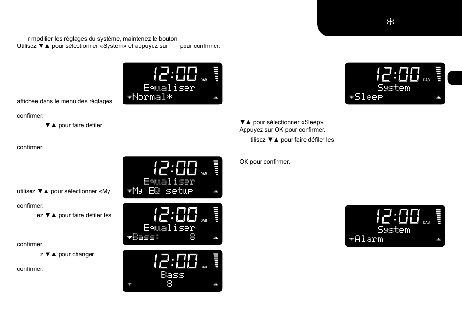 System settings (réglages du système), Equaliser, Personnaliser «my eq | Sleep, Alarm | Ruark Audio R1 (mk2) User Manual | Page 21 / 84