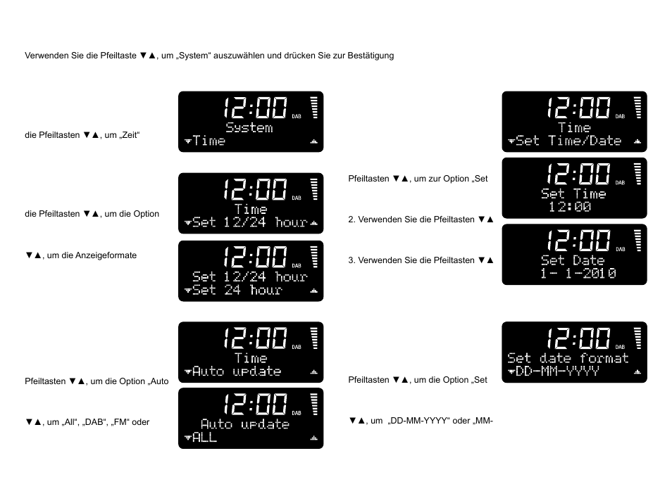 Systemeinstellungen, Einstellen der zeit und des datums, Automatisches aktualisieren der zeit | Festlegen des datumformats, Zeit, Einstellen der zeitanzeige | Ruark Audio R1 (mk2) User Manual | Page 34 / 84