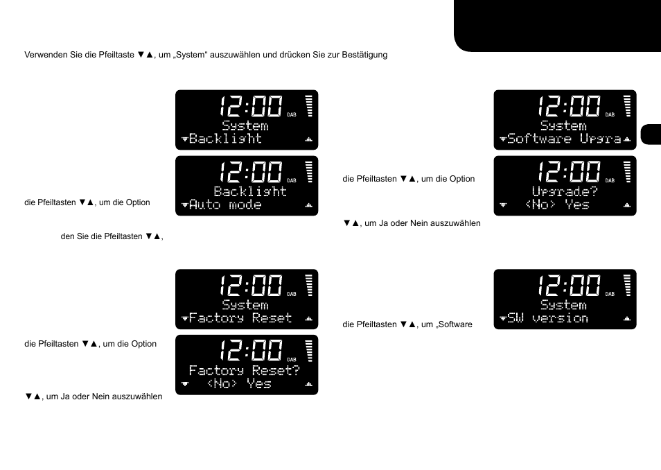 Systemeinstellungen, Backlight, Zurückstellen auf die werkseinstellungen | Software-version, Software- aktualisierung | Ruark Audio R1 (mk2) User Manual | Page 35 / 84