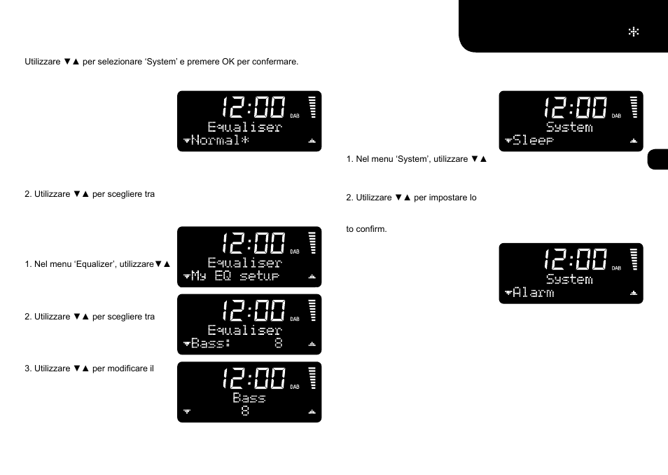 Impostazioni di sistema, Equaliser, Sleep | Sveglia, Personalizzare ‘my eq | Ruark Audio R1 (mk2) User Manual | Page 45 / 84
