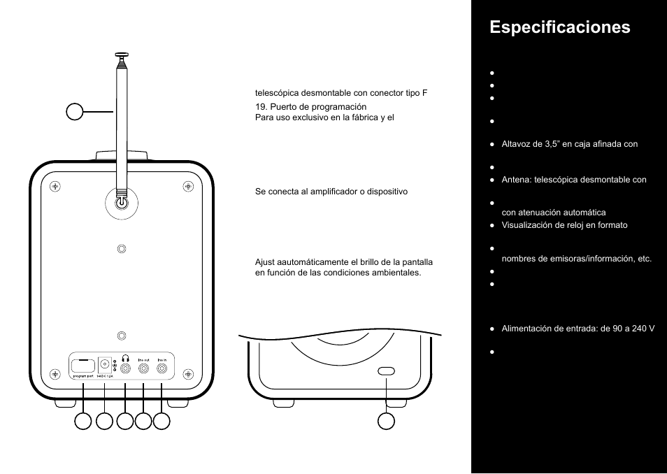 Especificaciones | Ruark Audio R1 (mk2) User Manual | Page 53 / 84