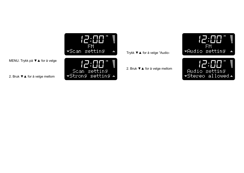 Avanserte fm-innstillinger, Skanningsinnstilling, Audio-innstilling | Ruark Audio R1 (mk2) User Manual | Page 68 / 84