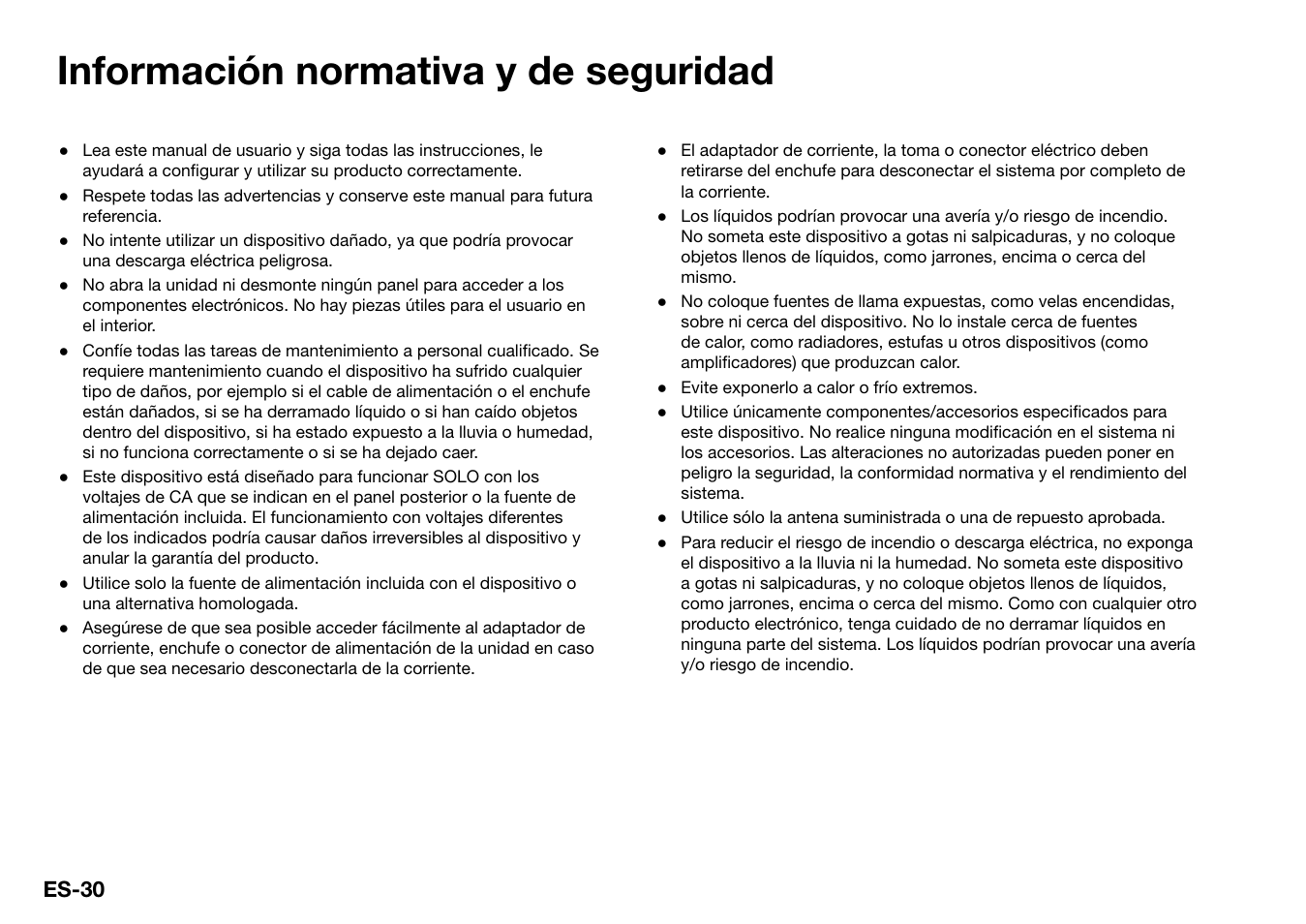 Información normativa y de seguridad, Es-30 | Ruark Audio R2 (mk3) User Manual | Page 126 / 256