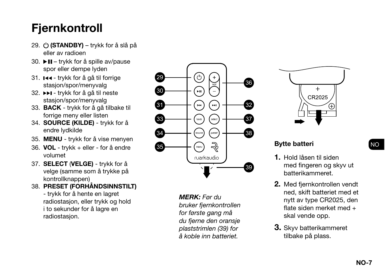 Fjernkontroll | Ruark Audio R2 (mk3) User Manual | Page 231 / 256