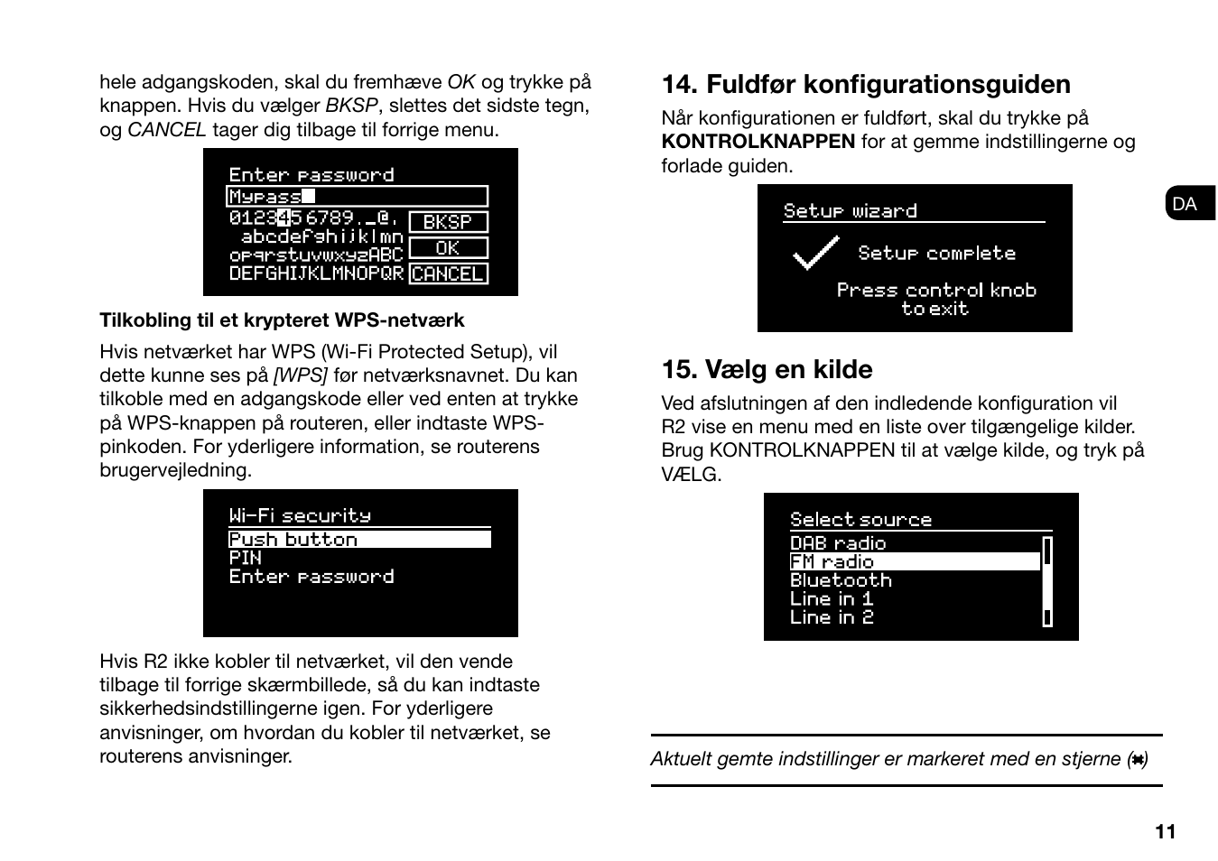 Fuldfør konfi gurationsguiden, Vælg en kilde | Ruark Audio R2 (mk3) User Manual | Page 43 / 256