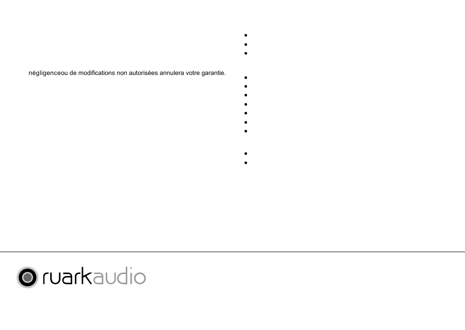 Informations concernant la garantie, Caractéristiques techniques | Ruark Audio R2i (mk2) User Manual | Page 16 / 56