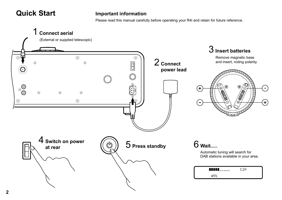 Quick start | Ruark Audio R4i User Manual | Page 2 / 56