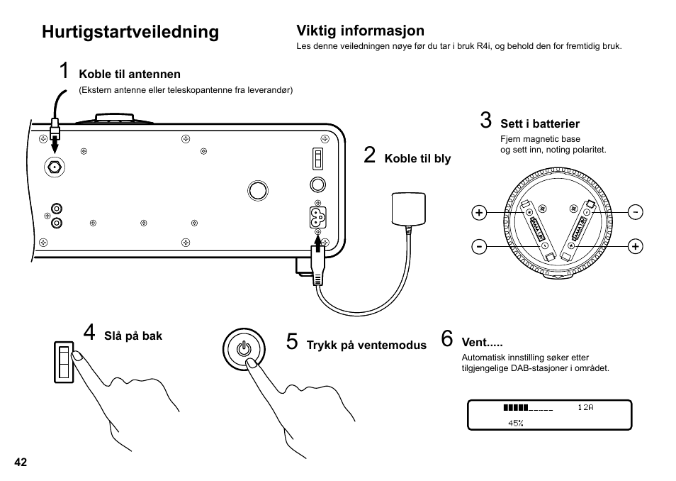 Hurtigstartveiledning | Ruark Audio R4i User Manual | Page 42 / 56