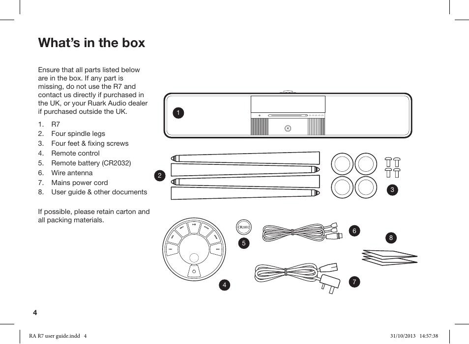 What’s in the box | Ruark Audio R7 User Manual | Page 4 / 32