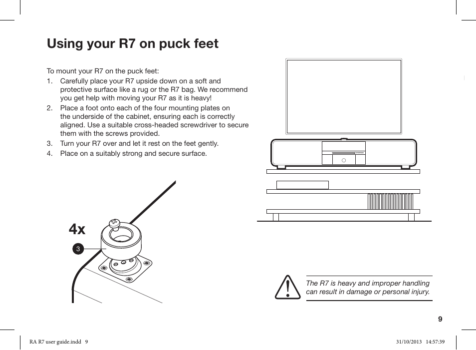 Using your r7 on puck feet | Ruark Audio R7 User Manual | Page 9 / 32