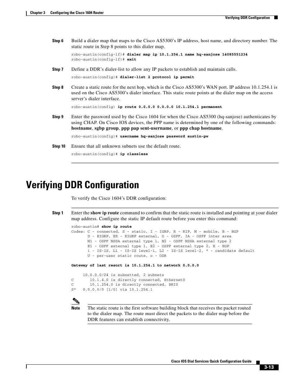 Verifying ddr configuration | Cisco 1604 User Manual | Page 13 / 22