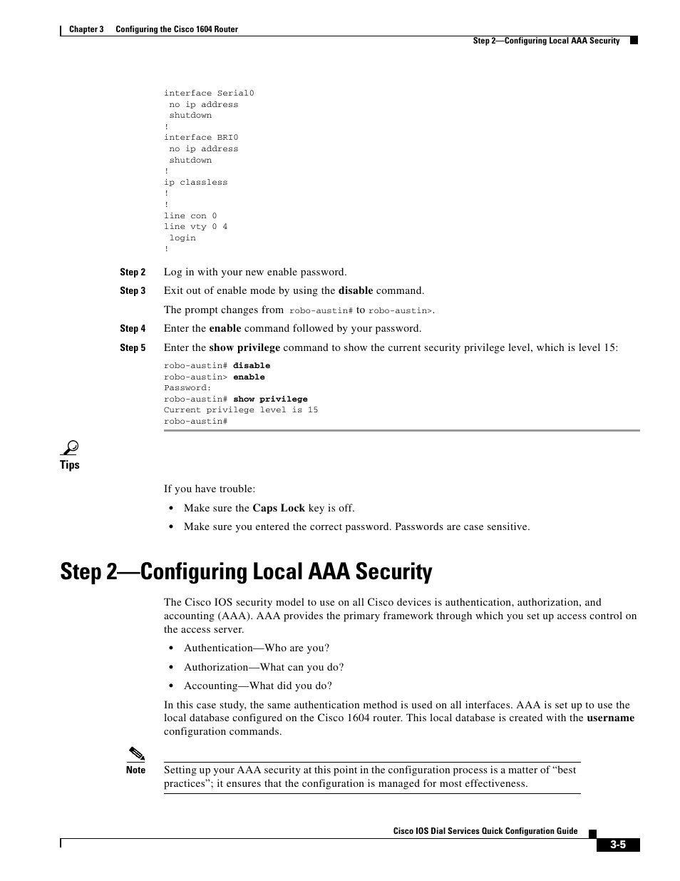 Step 2-configuring local aaa security, Step 2—configuring local aaa security | Cisco 1604 User Manual | Page 5 / 22