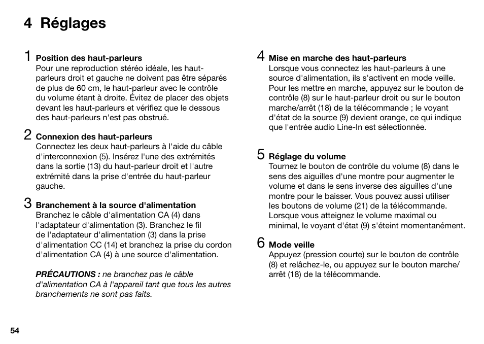 4 réglages 1 | Ruark Audio MR1 User Manual | Page 54 / 96