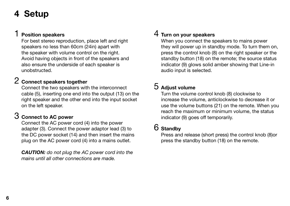 4 setup 1 | Ruark Audio MR1 User Manual | Page 6 / 96