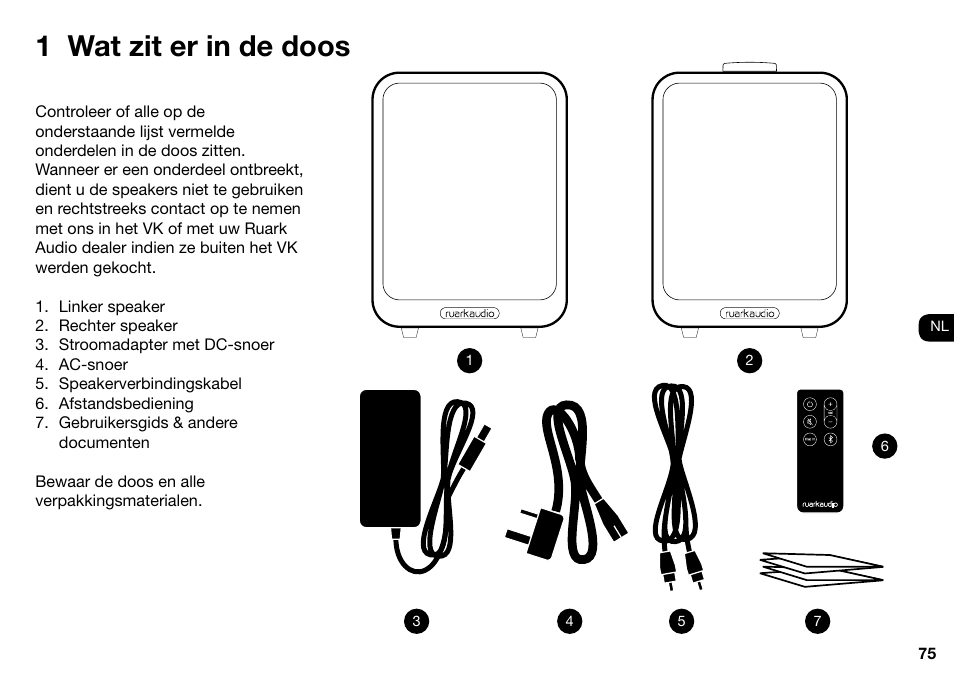 1 wat zit er in de doos | Ruark Audio MR1 User Manual | Page 75 / 96