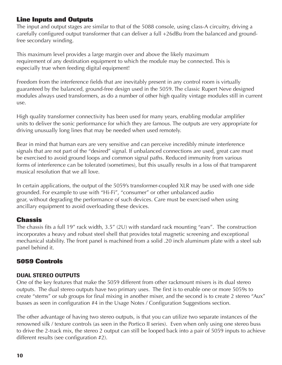 Rupert Neve Satellite 5059 16x2+2 Mixer User Manual | Page 10 / 16