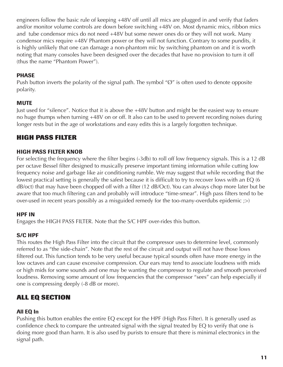 Rupert Neve Portico II - Channel User Manual | Page 11 / 22