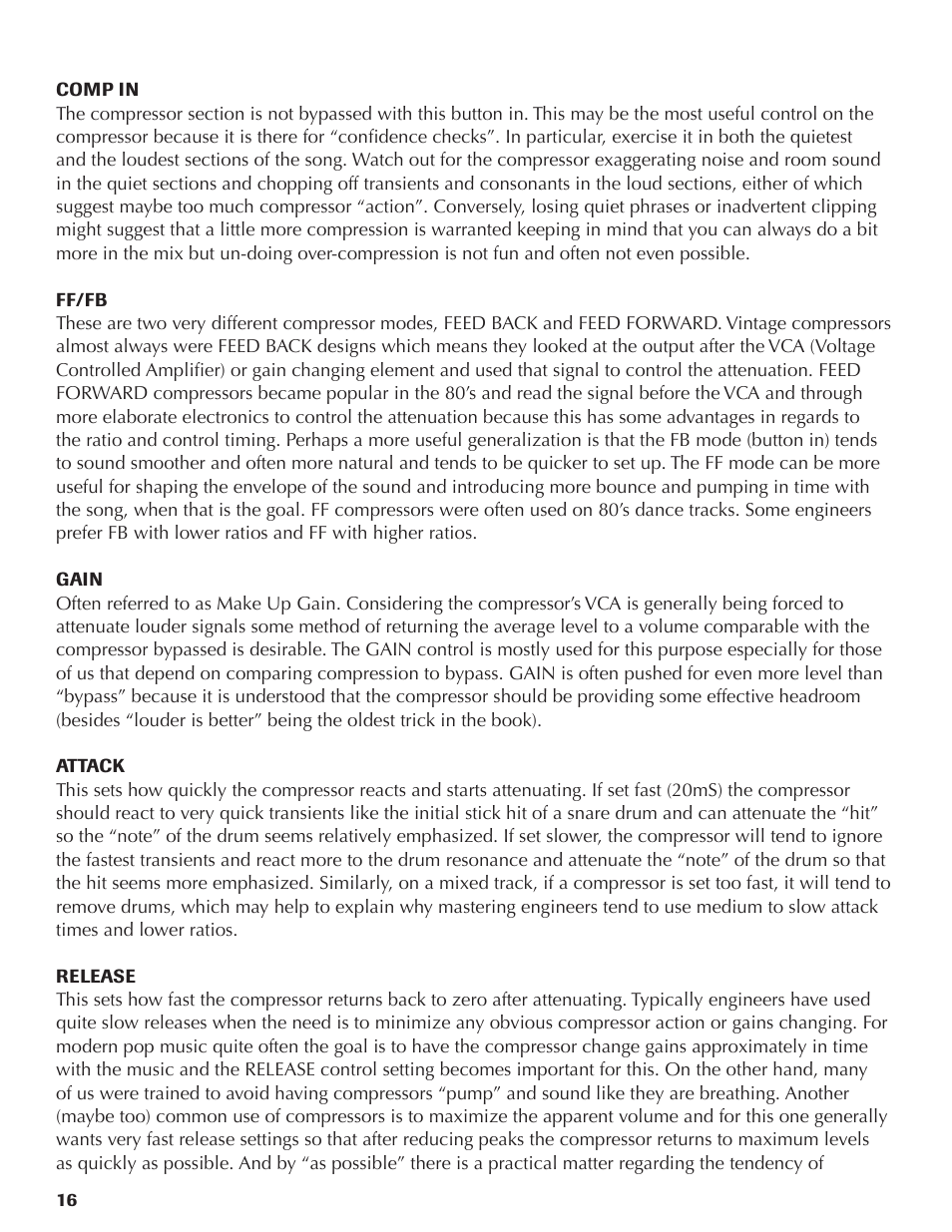 Rupert Neve Portico II - Channel User Manual | Page 16 / 22