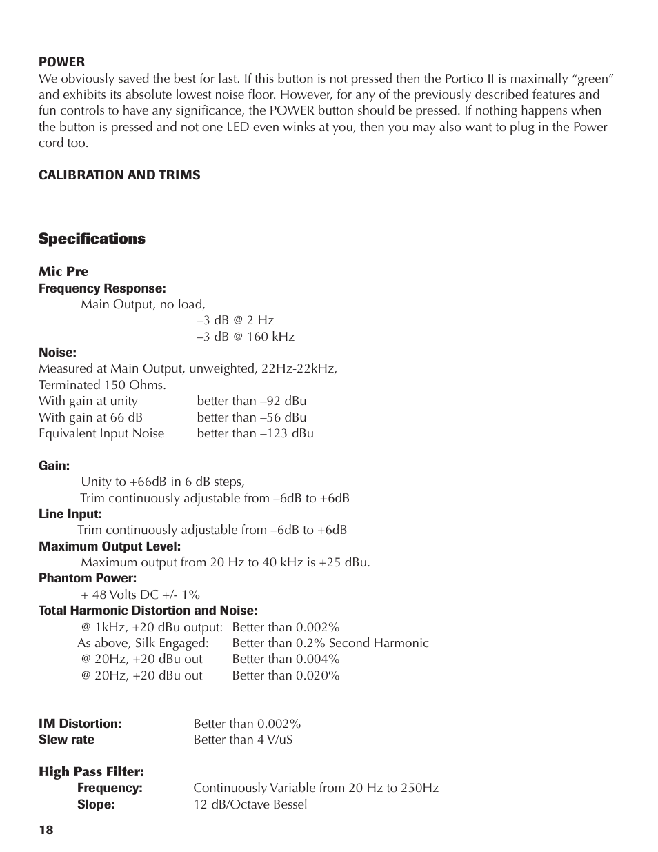Rupert Neve Portico II - Channel User Manual | Page 18 / 22