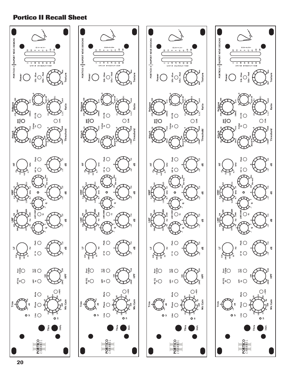 Rupert Neve Portico II - Channel User Manual | Page 20 / 22