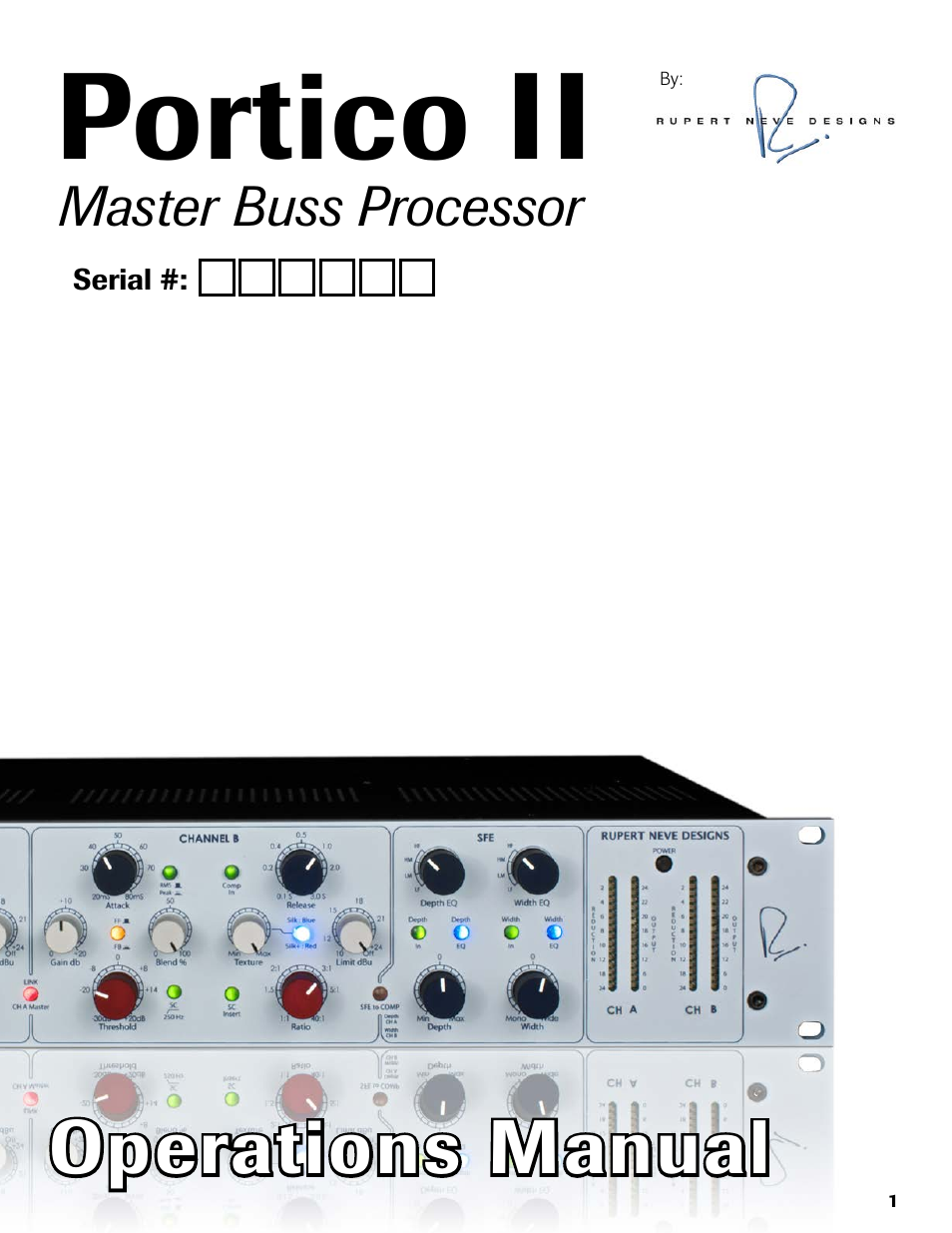 Rupert Neve Portico II - Master Buss Processor User Manual | 20 pages